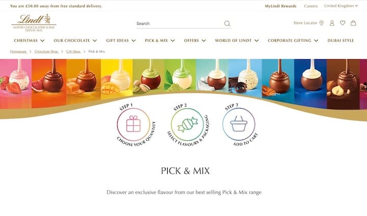 Lindt Chocolate E-Commerce experience
