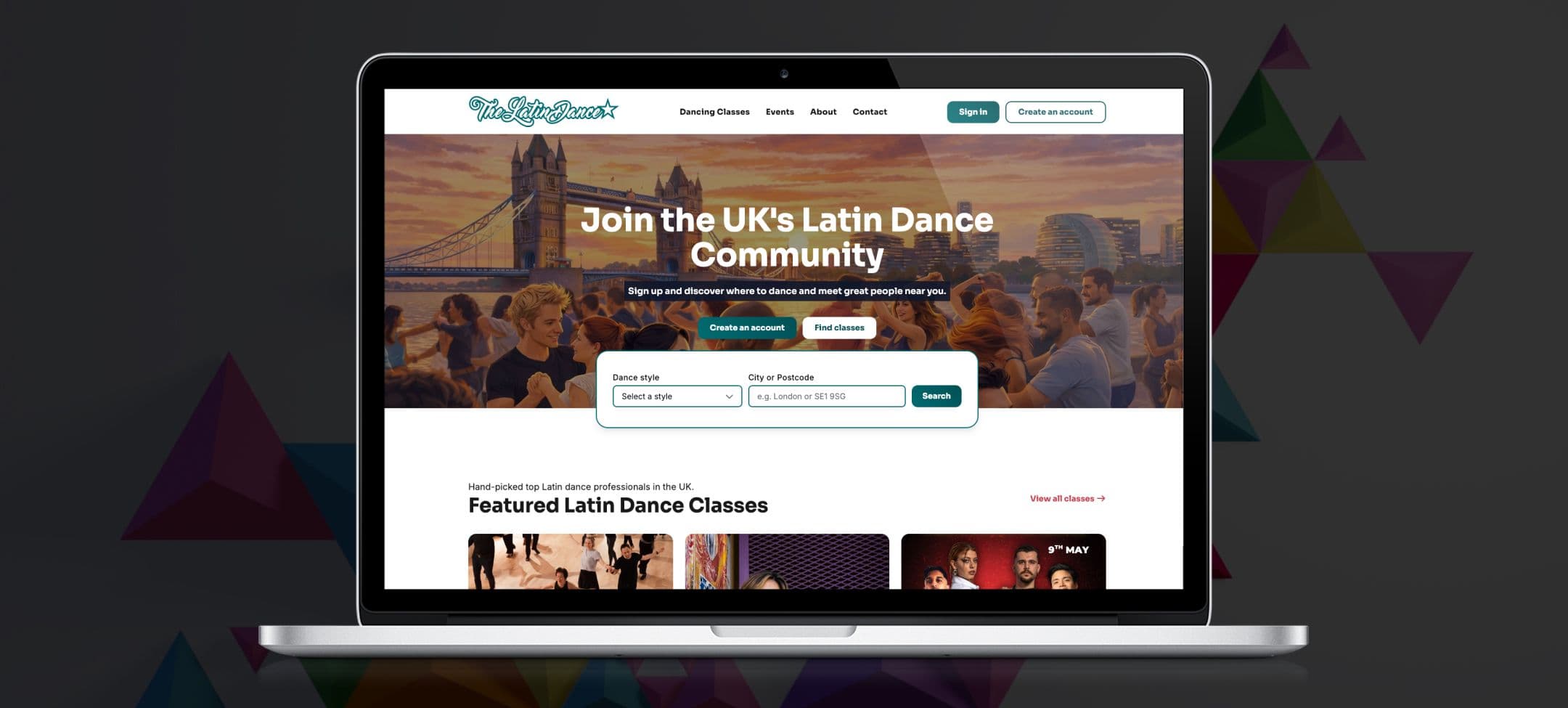 The Latin Dance desktop design