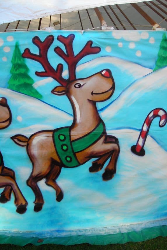 Santa's secret village reindeer spray painting
