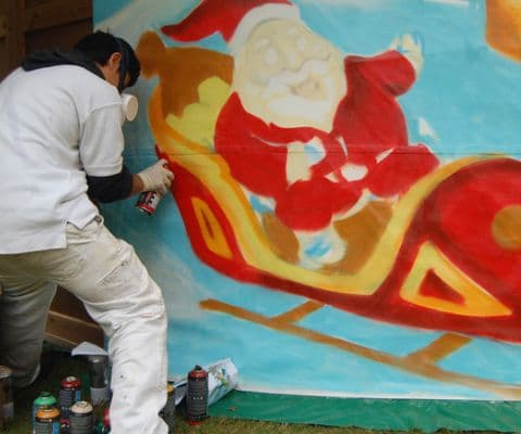 Santa Christmas home painting